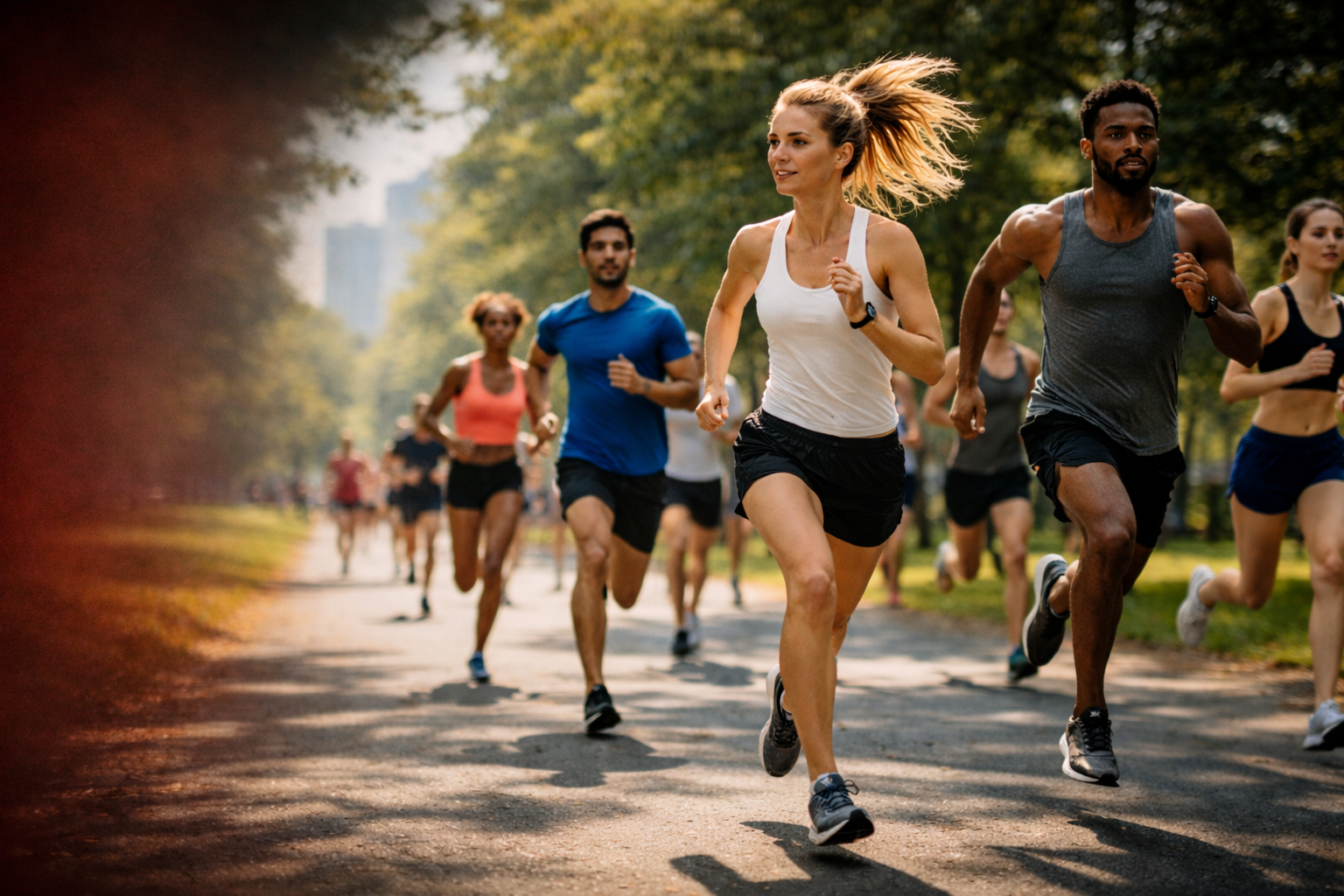 Corredores em movimento